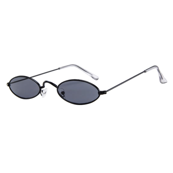 Retro 90s Small Oval Sunglasses For Women Men Small Face Metal Frames Gothic Narrow Sun Glasses for Outfit Cosplay Daily Cute Trendy Lightweight Summer Sun Glasses Party Beach Teavel Outfits