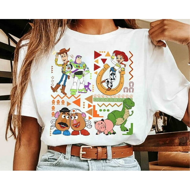 Retro 90s Toy Story Characters T-shirt, Disney Buzz Woody Rex Hamm Tee ...