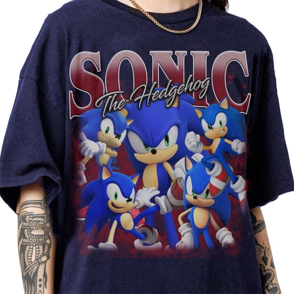 Retro 90s Vintage Sonic the Hedgehog Bootleg T-Shirt, Sonic the Hedgehog Graphic Retro Tee, Sonic the Hedgehog Gifts For Women and Man