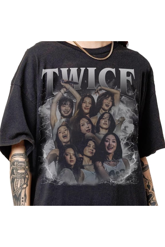 Retro 90s Vintage Twice Members Bootleg T-Shirt, Retro Twice Kpop Graphic Retro Tee, Jihyo, Nayeon, Momo, Sana, Mina,Tzuyu Korean Lover Gift