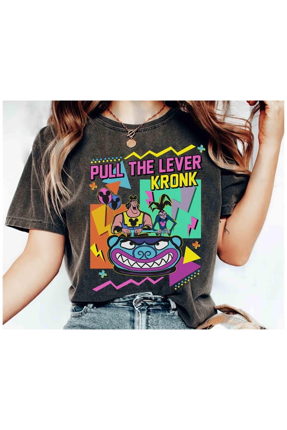 Retro 90s Yzma And Kronk Pull The Lever T-shirt, Disney The Emperor's New Groove Tee, Magic Kingdom Disneyland Family Vacation Holiday Gift