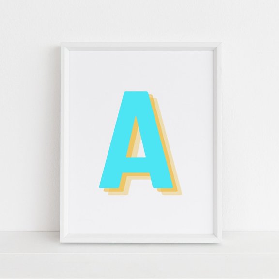 Retro A Letter Monogram Letter Artwork Baby Initial
