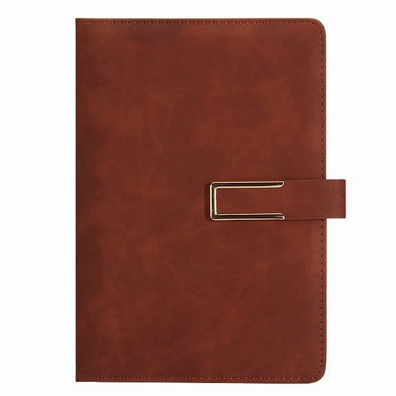Retro A5 Leatherbound Notebook Soft Leather U-Shaped Magnetic Buckle Business Office Notebook Diary Notebook Brown,1 x Notebook,Brown