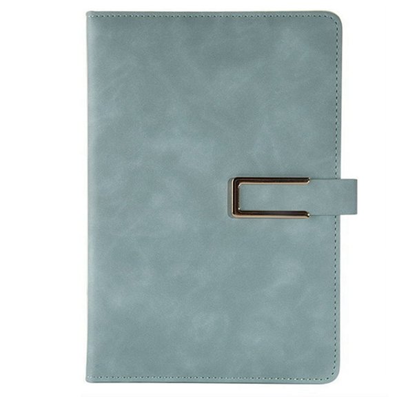 Retro A5 Leatherbound Notebook Soft Leather U-Shaped Magnetic Buckle Business Office Notebook Diary Notebook Light Blue,1 x Notebook,Light Blue