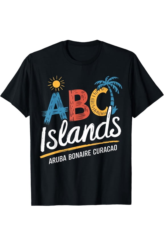 Retro ABC Islands Aruba Bonaire Curacao Tropical Vacation Souvenir T-Shirt - Vintage Caribbean Summer Travel Graphic Tee for Men and Women