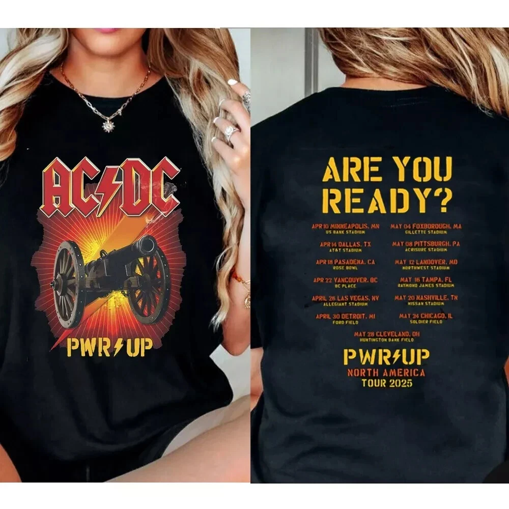 Retro AC.DC Pwr Up Tour Shirt 2025, Power Up Tour Are You Ready, AC.DC ...