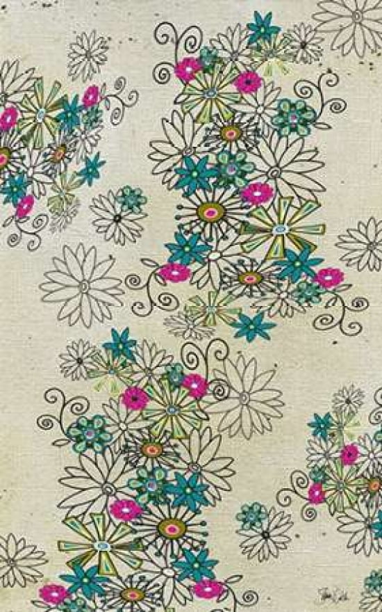 Retro Abstract Floral - Light Bckgrnd Canvas Art - Shanni Welsh (24 x 36)