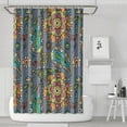 thumbnail image 1 of Retro Abstract Shower Curtain Colorful Paisley Design 72" x 72" Waterproof Fade-Resistant Polyester Fabric with 12 Hooks, 1 of 5