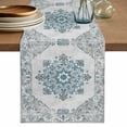 thumbnail image 1 of Retro Abstract Table Runner, Ethnic Style Flowers Cotton Linen Kitchen Table Decoration Washable Dining Tabletop Runners for Home Party Decor 13x108 Inches, 1 of 9