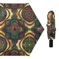 thumbnail image 1 of Retro Abstract Turtle Pattern All Weather Umbrella Triple Folding Parasol 6 Ribs UV Protection Portable, 1 of 8