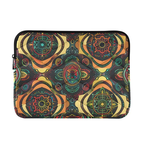 Retro Abstract Turtle Pattern Quilted Laptop Protective Cases Computer Sleeves Tablet Bags Briefcases L