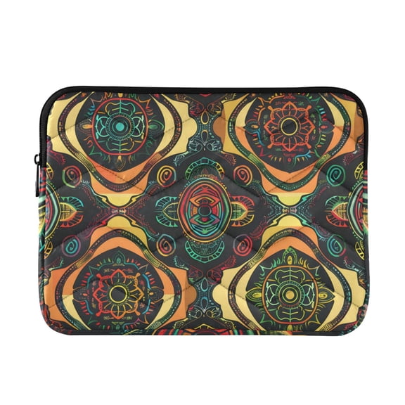 Retro Abstract Turtle Pattern Quilted Laptop Protective Cases Computer Sleeves Tablet Bags Briefcases M