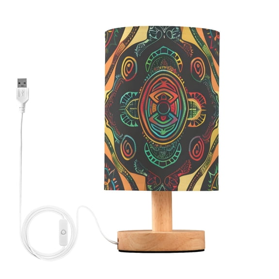 Retro Abstract Turtle Pattern Table Lamp with USB Port LED Warm Light Lamp Night Light Home Decor