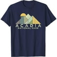 thumbnail image 1 of Retro Acadia National Park Distressed Hiking Unisex T-Shirt for Men Women Kids Toddler,Charcoal Color,Size 3XL, 1 of 5