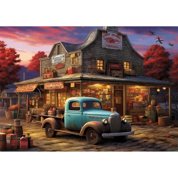 Retro Adult Puzzle Small Town Suitable for Those who Like challenging Jigsaw Puzzles, Family Leisure and Entertainment1000 Piece