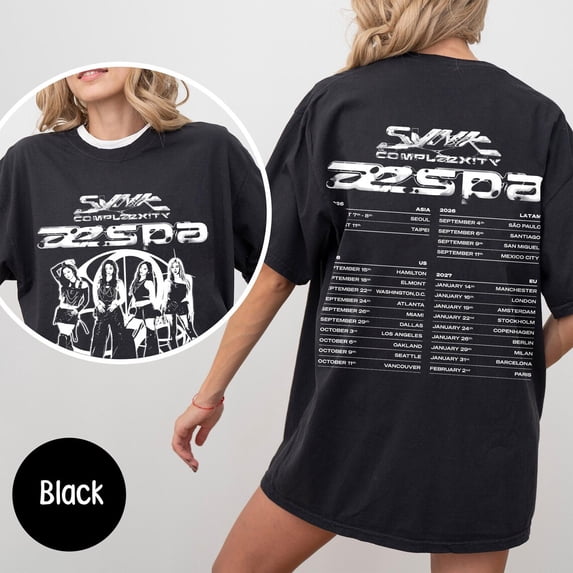 Retro Aespa 2 Sides Shirt, Aespa SYNK COMPLEXITY T-Shirt, 2026 Aespa World Tour SYNK Shirt