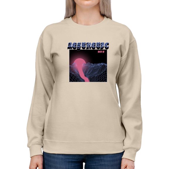 Retro Aesthetic Mountains Sweatshirt Women -Image by Shutterstock, Female XX-Large