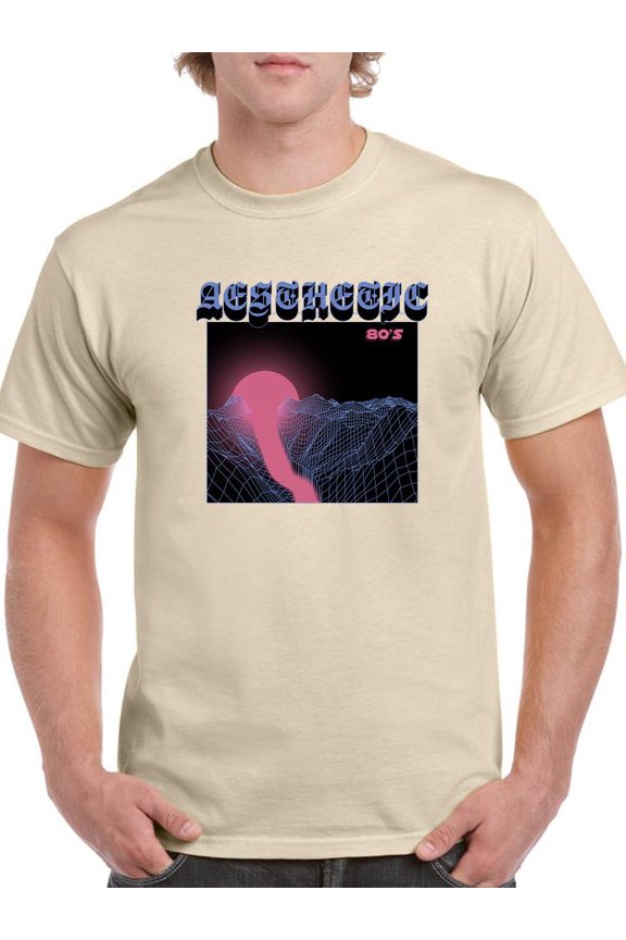 Retro Aesthetic Mountains T-Shirt Men -Image by Shutterstock, Male Large