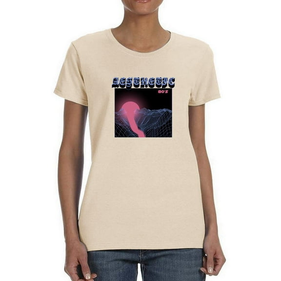 Retro Aesthetic Mountains T-Shirt Women -Image by Shutterstock, Female Large