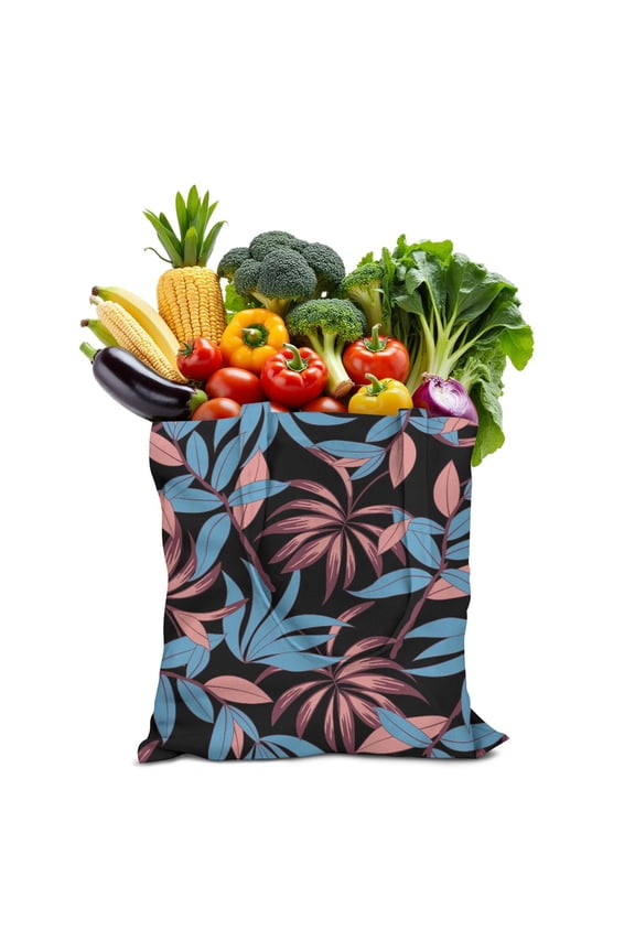 Retro Aesthetic Tropical Canvas Tote, Reusable Palm Inspired Bag for Women, Lightweight Eco-Friendly Beach and Vacation Handbag