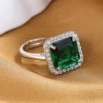 thumbnail image 1 of Womens Adjustable Open Ring Retro Geometric Square Copper Ring For Women Silver Tone Affordable Luxury Chic Up, 1 of 5