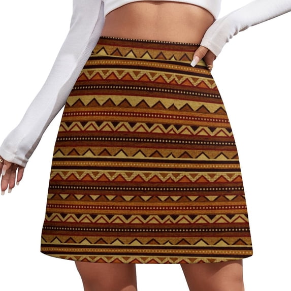 Retro African Tribal Skirt Womens Vintage Print Elegant Mini Skirts High Waist Custom Streetwear Casual Skirt Big Size 3XL 4XL