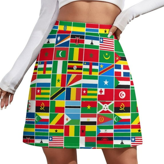 Retro African Tribal Skirt Womens Vintage Print Elegant Mini Skirts High Waist Custom Streetwear Casual Skirt Big Size 3XL 4XL