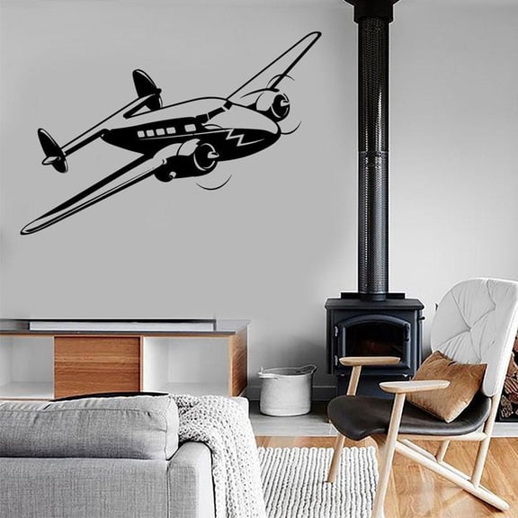 Retro Airplane Air Force Jet Wall Sticker Vinyl Home Decor Desgin Teens Room Boys Kids Bedroom Army Decals Murals Wallpaper 84x57cm