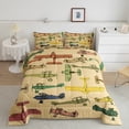 thumbnail image 1 of Retro Airplane Bedding Queen Size Vintage Propeller Airplane Bedding Comforter Sets Adults,Colorful Aircrafts Comforter Set Aviation Themed Duvet Insert Grunge Room Decor with 2 Pillow Cases, 1 of 6