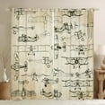 thumbnail image 1 of Retro Airplane Curtains 42"x84" Set of 2 Panels,Propeller Airplane Window Curtains & Drapes Adults,Old Fashioned Aircraft Blackout Curtains Hand Drawn Style Vintage Pattern Window Treatments, 1 of 6