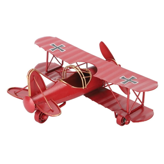 Retro Airplane Model Decor Large Vintage Metal Decorative Model Airplane Wrought Iron Aircraft Hanging Airplane Biplane Ornament for Christmas Photo Props Desktop Decoration Birthday Gifts