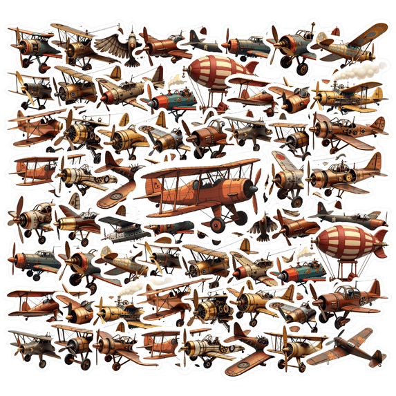 Retro Airplane Stickers, Waterproof Airplane Sticker for Water Bottle Laptop Phone Cases Planner Skateboard Luggage Helmet Party Favor Decor, Ideal for Adults Teens Teacher Rewards