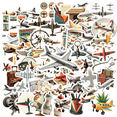 thumbnail image 1 of Retro Airplane Theme Stickers, Waterproof Airplane Theme Sticker for Water Bottle Laptop Phone Cases Planner Skateboard Luggage Helmet Party Favor Decor, Ideal for Adults Teens Teacher Rewards, 1 of 9