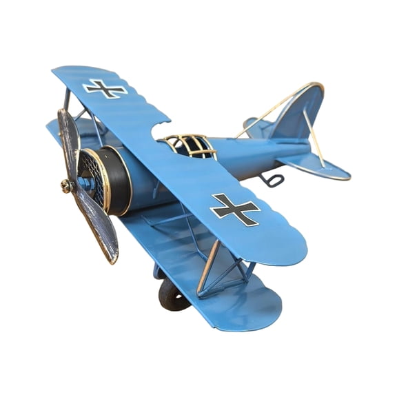 Retro Airplanes Decors,Metal Biplane Plane Aircraft Model Airplanes Ornament Desktop Decoration Christmas Gift