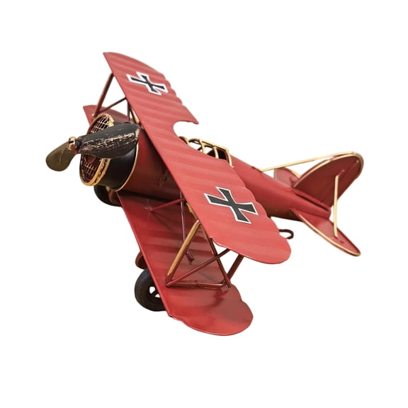 Retro Airplanes Decors,Metal Biplane Plane Aircraft Model Airplanes Ornament Desktop Decoration Christmas Gift