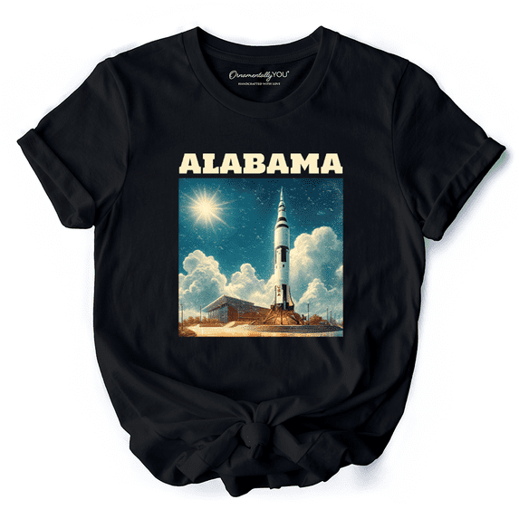 Retro Alabama State Rocket Launch T-Shirt, NASA Space Center Tee and Huntsville Souvenir