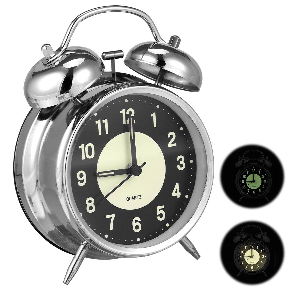 Retro Alarm Clock, 4inch Old Fashioned Bedside Alarm Clock with Ticking