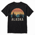 Retro Alaska, AK Juneau Mountains Wildlife Moose Tshirt