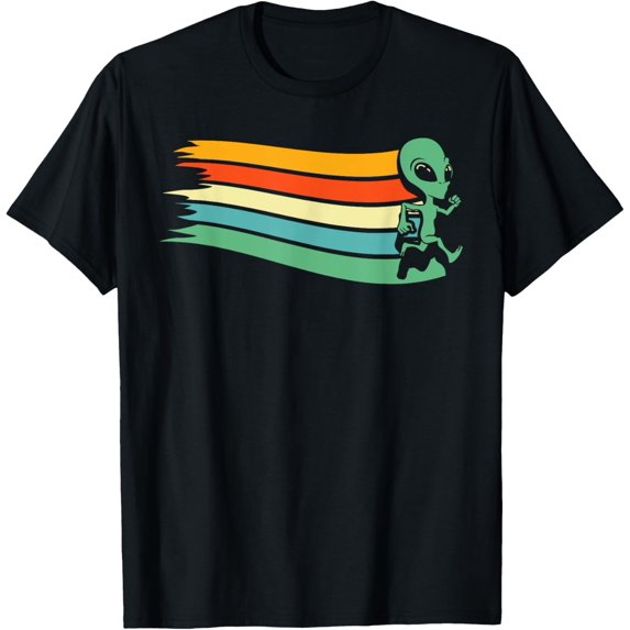Retro Alien Ufo Spaceship - Saucer Vintage Extraterrestrial T-Shirt men and women can wear, black, white, gifts
