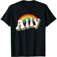 thumbnail image 1 of Retro Ally LGBTQ 70s Gay Pride Flag LGBT T-Shirt, 1 of 3