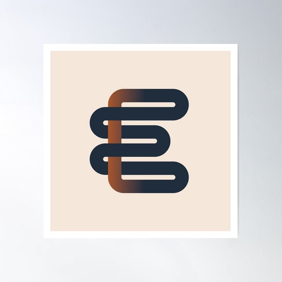 Retro Alphabet - E Poster Wall Art, Modern Wall Decor For Living Room Bedroom, 30x30 UNFRAMED