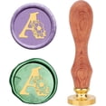 thumbnail image 1 of Retro Alphabet Wax Seal Stamp Initials Flower Vintage 26 Letters A 25mm Removable Brass Head Wood Handle Sealing Wax Stamp for Envelope Invitation Embellishment Gift Decoration DIY, 1 of 9