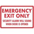 thumbnail image 1 of Retro Aluminum Sign Emergency Exit Only Security Alarm Will Sound When Door Is Opened - 8"x12" Aluminum Warning Sign for Property Business Yard House Office, Emergency Exit, 1 of 6