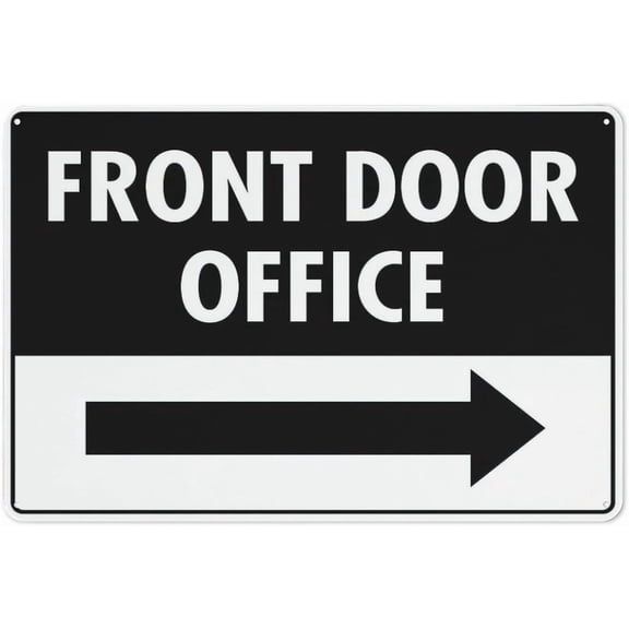 Retro Aluminum Sign Front Door Office Right Aluminum Sign Fade Resistant Easy Mounting Indoor/Outdoor Use Sign 12X8 Inch