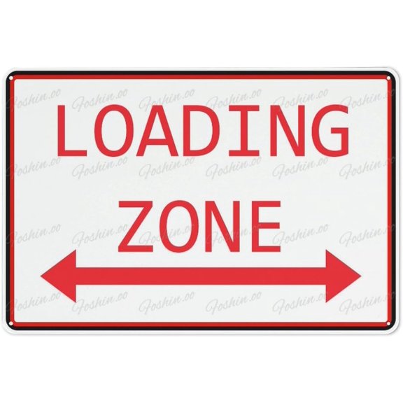 Retro Aluminum Sign Loading Zone Aluminum Metal Warning Sign Uvresistance Waterproof Easy To Install For House And Business 12"X8"