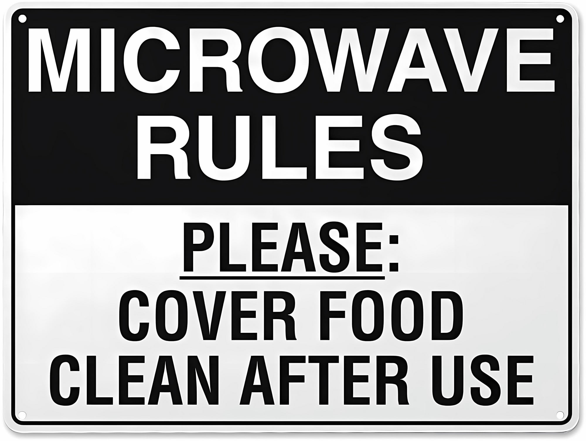 Rust Free Microwave Retro Aluminum Sign Microwave Rules Please Cover Food Clean After Use ...