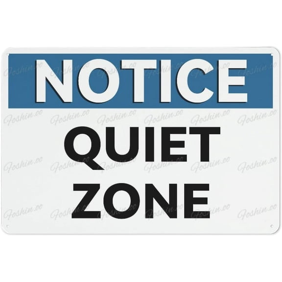 Retro Aluminum Sign Notice Quiet Zone Aluminum Sign Indoor & Outdoor Use Safety Warning Sign 12"X8"