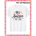 thumbnail image 1 of Retro America 1776-2026 Patriotic Heart T-Shirt USA 250th Anniversary Stars and Stripes Graphic Tee for Men Women Unisex Short Sleeve White Cotton Top, 1 of 3