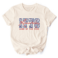 thumbnail image 1 of Retro America 1776 Floral T-Shirt, Land of the Free Patriotic Tee, 1 of 8