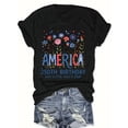 thumbnail image 1 of Retro America 250th Birthday Floral T-Shirt - Patriotic USA 1776-2026 Independence Day Semiquincentennial Graphic Tee - Vintage Red White and Blue Flower Design Unisex Top, 1 of 6